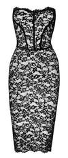 Elegantes Midikleid mit Rückenschnürung und Stäbchenstützung von Noir Handmade – Ansicht 10
