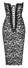 Elegantes Midikleid mit Rückenschnürung und Stäbchenstützung von Noir Handmade – Ansicht 11