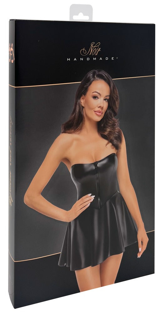 Wetlook Minikleid mit Reißverschluss und Neckholder von Noir Handmade – Ansicht 6