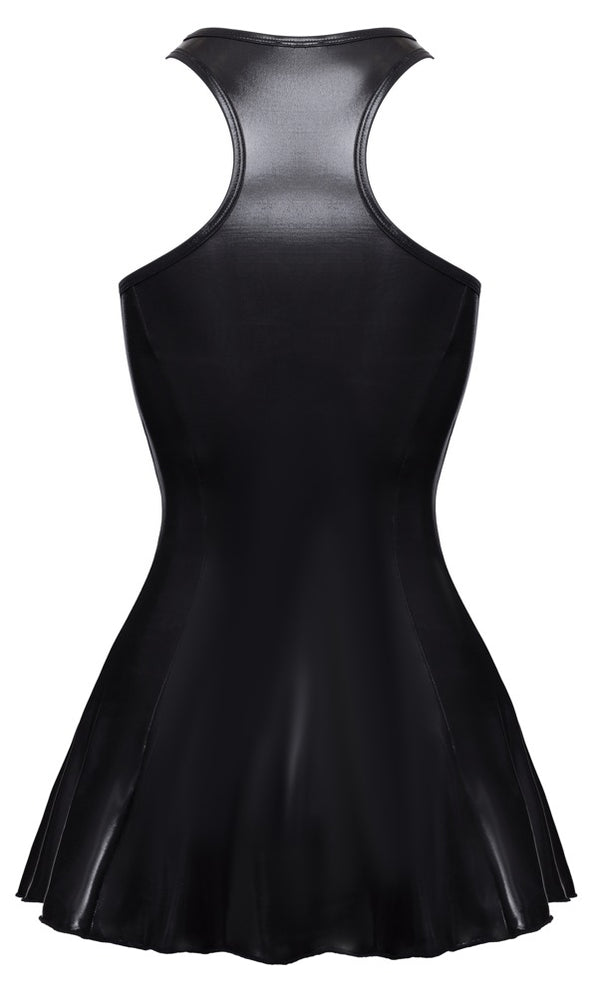 Schwarzes figurbetonendes Minikleid im glänzenden Wetlook von Cottelli PARTY – Ansicht 6