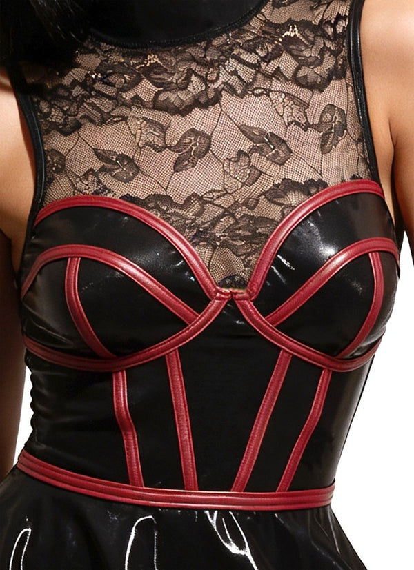 Schwarzes atemberaubendes Minikleid in eleganter Corsagen Optik von Cottelli PARTY – Ansicht 7