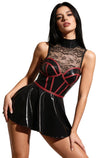 Schwarzes atemberaubendes Minikleid in eleganter Corsagen Optik von Cottelli PARTY – Ansicht 2
