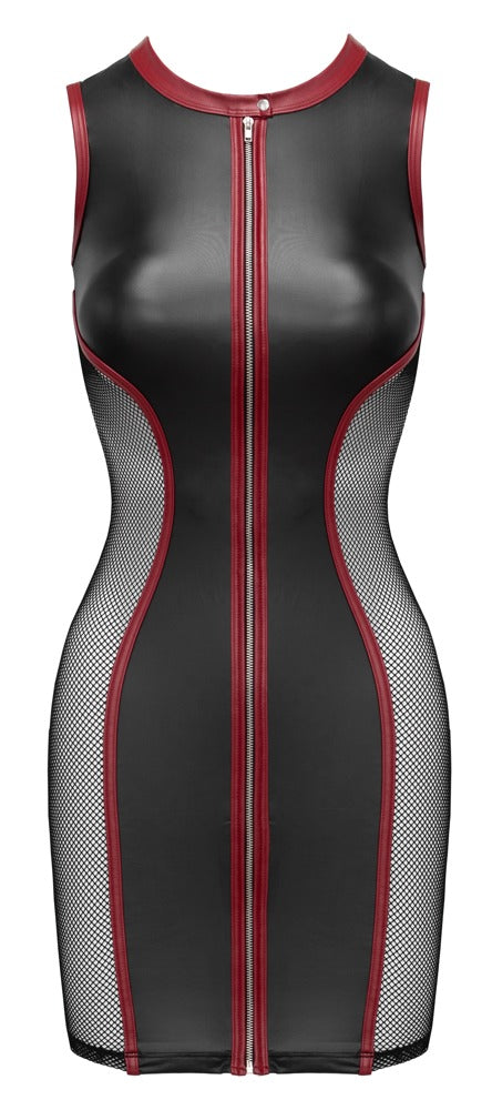 Schwarzes aufregendes Mattlook Minikleid mit seitlichen Netz Einsätzen von Cottelli PARTY – Ansicht 7