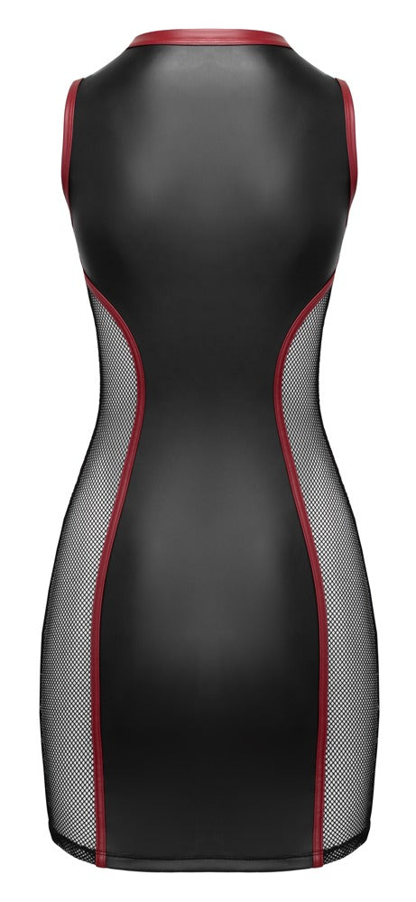 Schwarzes aufregendes Mattlook Minikleid mit seitlichen Netz Einsätzen von Cottelli PARTY – Ansicht 8