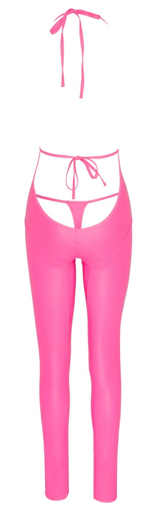 Neonpinkfarbener Overall mit Rio-String im Mattglanz von Cottelli PARTY – Ansicht 7