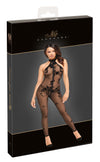 Netzstoff-Bodystocking mit Wildblumen-Flockdruck von Noir Handmade – Ansicht 6