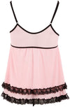 Rosa Babydoll und String aus Powernet und Spitze in großen Größen von Cottelli – Ansicht 7