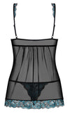 Transparentes Babydoll Amanta mit Spitze, offener Front und String von Obsessive – Ansicht 6