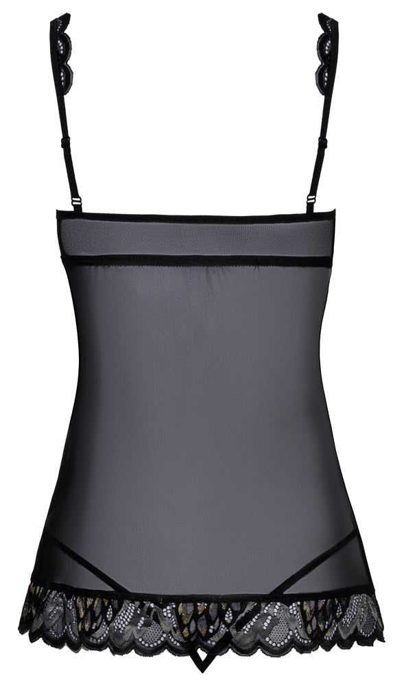 Schwarzes verführerisches Babydoll Set mit Effektspitze von kissable – Ansicht 5