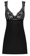 Schwarzes Babydoll Donna Dream aus Mikrofaser und Spitze mit String von Obsessive – Ansicht 4