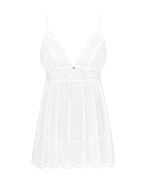 Weißes Set Heavenlly mit (nicht so) unschuldigem Babydoll von Obsessive – Ansicht 3