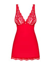 Rotes Set Luvae mit elegantem Babydoll und String in Signalfarbe von Obsessive – Ansicht 3