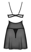Schwarzes Set Nutris mit transparentem Babydoll und String von Obsessive – Ansicht 5