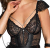 Schwarzes verführerisches Spitzen Negligé Set mit Handschellen und Ketten von Cottelli BONDAGE – Ansicht 5
