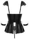 Schwarzes verführerisches Spitzen Negligé Set mit Handschellen und Ketten von Cottelli BONDAGE – Ansicht 7