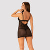 Schwarzes Set mit atemberaubender Chemise und Tanga von Obsessive – Ansicht 2