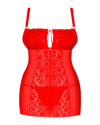 Rotes Set Blossmina mit Chemise und Tanga von Obsessive – Ansicht 3