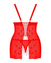 Rotes Set Blossmina mit Chemise und Tanga von Obsessive – Ansicht 4