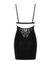 Schwarzes Set Maderris mit figurbetonendem Dessouskleid und String von Obsessive – Ansicht 4