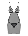Schwarzes Set Millagro mit sinnlicher Chemise und Tanga von Obsessive – Ansicht 3