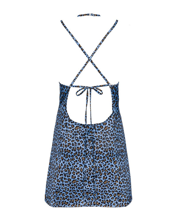 Blaues Set Nadines mit sinnlichem Hemd und Tanga von Obsessive – Ansicht 4