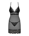Schwarzes Set Renelia mit super sexy Chemise und Tanga von Obsessive – Ansicht 3