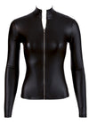 Schwarzes hautenges Top im Mattlook mit Stehkragen und langen Armen von Cottelli PARTY – Ansicht 5