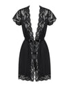 Schwarzer kurzärmeliger Kimono 810-PEI-1 von Obsessive – Ansicht 3