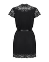 Schwarzer kurzärmeliger Kimono 810-PEI-1 von Obsessive – Ansicht 4