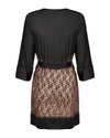 Schwarzer Kimono Allunes mit semitransparentem Leoprint von Obsessive – Ansicht 4