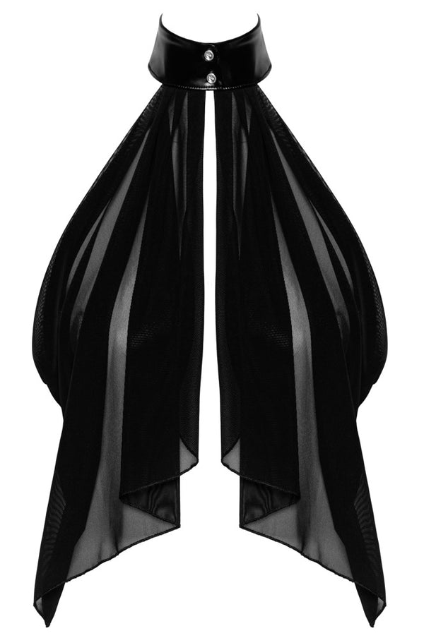 Transparenter Neckholder-Bolero mit Druckknöpfen von Noir Handmade – Ansicht 10