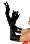 Aufregende Vinyl-Handschuhe für glamouröse Auftritte, glänzend schwarz | Leg Avenue