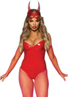 Roter glänzender Vinyl Bodysuit im Fledermaus Design von Leg Avenue – Ansicht 7