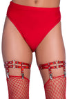 Eleganter Strumpfgürtel mit schillernden Nieten-Details, rot | Leg Avenue