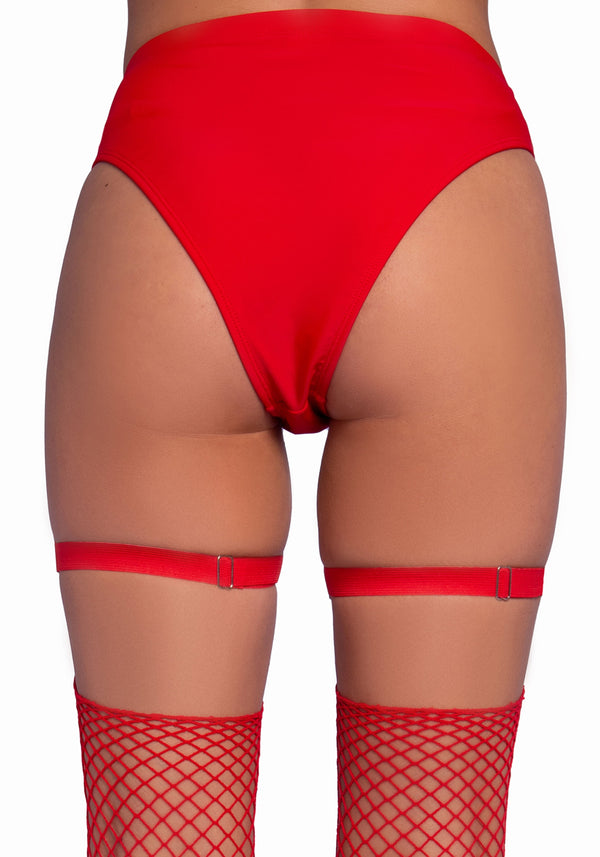 Eleganter Strumpfgürtel mit schillernden Nieten-Details, rot | Leg Avenue