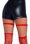 Strumpfhalter mit Pentagramm-Nieten, Gothic Style, rot | Leg Avenue