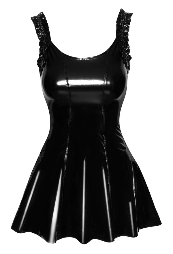 Sexy Lack-Minikleid mit gerafften Schulterträgern F248 von Noir Handmade – Ansicht 8