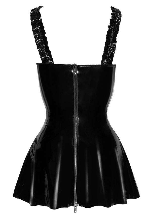 Sexy Lack-Minikleid mit gerafften Schulterträgern F248 von Noir Handmade – Ansicht 9