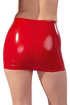 Roter enger Latex-Minirock zum Kombinieren von Late X – Ansicht 3