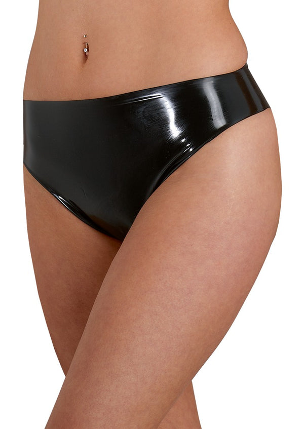 Schwarzer Slip aus flach getauchtem Latex von Late X – Ansicht 3