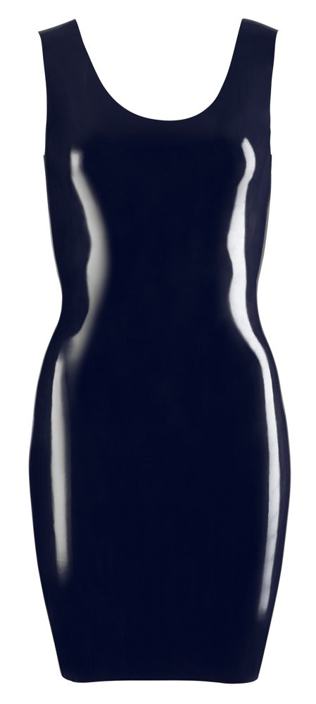 Schwarzes ärmelloses Latex-Minikleid wie eine zweite Haut von Late X – Ansicht 5