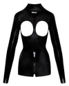 Schwarzer busenfreier Latex-Body mit zwei Reißverschlüssen von Late X – Ansicht 7