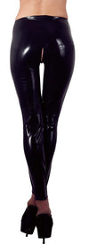 Schwarze Latex-Leggings mit offenem Schritt von Late X – Ansicht 5