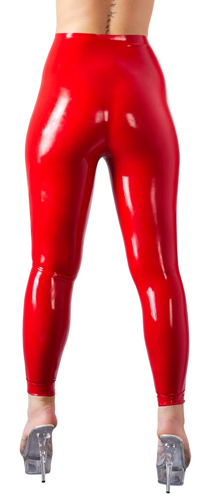 Rote taillenhohe Latex-Leggings wie eine zweite Haut von Late X – Ansicht 8