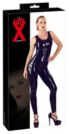 Schwarzer ärmelloser Latex-Catsuit ohne Fuß mit 3-Wege-Reißverschluss von Late X