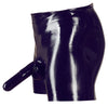Schwarze enge Latex-Pants mit Penis-Hoden-Hülle und Analkondom von Late X – Ansicht 6
