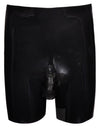 Schwarze enge Latex-Pants mit Penis-Hoden-Hülle und Analkondom von Late X – Ansicht 8