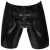 Schwarze enge Latex-Pants mit längerem Bein und Reißverschluss von Late X – Ansicht 7