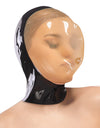 Schwarze Latex-Vakuum-Maske mit erweitertem Gesichtsfeld und Atemloch von Late X – Ansicht 3