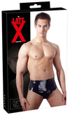 Schwarzer taillenhoher Latex-Slip mit aufpumpbarem Anal-Plug von Late X